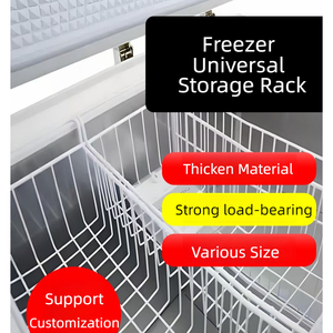 Sâu Tủ Đông Organizer Thùng Tủ Lạnh Kim Loại Lưu Trữ Giỏ Thịt Thực Phẩm Organizer Với Xử Lý - Product Image 2