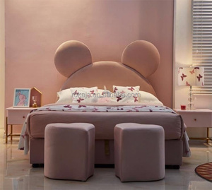 Popolare coniglietto grandi orecchie per bambini letto moderno carino <span class=keywords><strong>principessa</strong></span> ragazze letto di alta qualità camera da letto singolo e doppio tessuto adorabile letto per bambini - Product Image 4