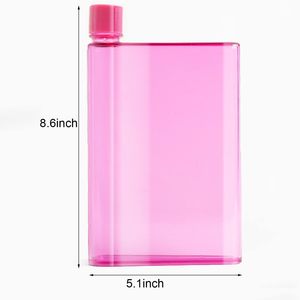 Bottiglia d'Acqua Piatta Quadrata A5 da 420ml, Bottiglie in Plastica a Forma di Quaderno, Borraccia Personalizzabile con Logo - Product Image 2