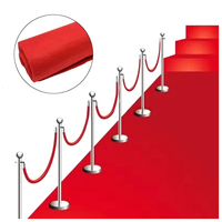 JESSUBOND Poteau de bienvenue en acier inoxydable Barrières en corde Stanchions VIP Barrier Carpet Velvet Rope Set