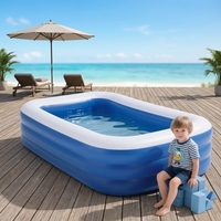 Piscine gonflable pour enfants en PVC personnalisable, prix direct d'usine, utilisation familiale, grande piscine rectangulaire, vente en gros