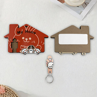 Porte-clés détachable en MDF vierge pour sublimation, idéal pour la personnalisation et le renforcement de l'image de marque
