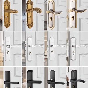 Universal Black Home Use <strong>Lock</strong> Set Silent Old-Style Three-Piece <strong>Door</strong> Handle Replacement For Bedroom Interior Old <strong>Doors</strong> - Product Image 5