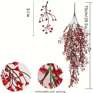 <span class=keywords><strong>Plantas</strong></span> <span class=keywords><strong>Artificiales</strong></span> Colgantes de Plástico al por Mayor con Hojas Verdes para Decoración, Flores <span class=keywords><strong>Artificiales</strong></span> para Decoración del Hogar, Flores de Enredadera - Product Image 4