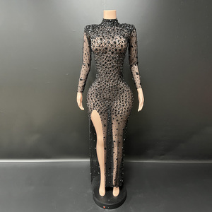 NOVANCE Y2479 Produtos Mais Vendidos 2022 Vestidos de Noiva Vermelhos Sexy com Fenda Alta e Brilho de Diamante para Festas - Product Image 2