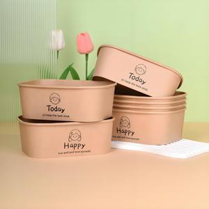 Chuangcheng Customized Square Paper Bowls Plates (360-1000ml) Waterproof UV Coated Craft Paper for Hot Food Catering Food Stores