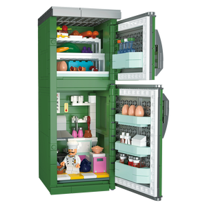 Jouets éducatifs en gros, modèles de construction de réfrigérateurs à double porte vintage, fruits, restaurant, chef, blocs de construction - Product Image 2