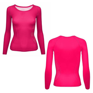 Logo Fitness <b>Running</b> Gym Workout Breathable Ladies Compression Shirt Women High Quality Breathable Compression Shirt - Product Image 1