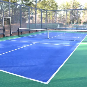 Grosir anti-selip luar ruangan portabel Pickleball Court matras lantai ubin interlock