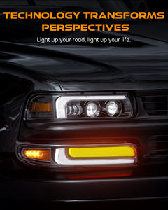 New 120W cao thấp chùm DRL tín hiệu lần lượt dẫn DRL Đèn pha cho 99-02 Chevy Silverado 1500 2500 00-06 ngoại ô phía trước bội Thu Đèn - Product Image 3