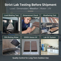 Dek Lantai Kayu Oak WPC Linear Persegi Berongga Sistem Interlocking Halus Tahan Air Modern untuk Taman Luar Ruangan, Patio, Kebun, Anti-Selip, Anti-Korosi