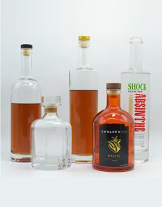 2021 Hot Koop Kurk/Schroef Glas Drank Flessen Lege Clear 200Ml 375Ml 500Ml 700Ml Voor gin Whsiky Brandy Rum