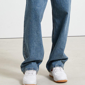100% Cotton Wide Leg <strong>Jeans</strong> for Men Long Style <strong>Customized</strong> <strong>Label</strong> Men Blue <strong>Jeans</strong> - Product Image 6