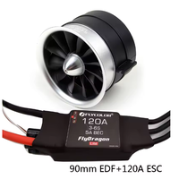 HSDJETS Semi-métalliques 90mm 105mm 120mm EDF avec une poussée maximale de 8,6 kg, adaptés aux ventilateurs de conduits d'avions télécommandés, avions RC
