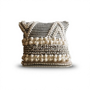 Designer Boho Wool Cushion Cover Hot Selling Unique Handwoven Decorative <b>Throw</b> Pillow Custom Design Vintage Geometric Pattern - Product Image 1