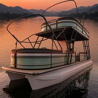 Bateau ponton de luxe à deux étages de 9 m (30 pieds) avec moteur hors-bord de 250 CV, vitesse de 30 à 35 nœuds, idéal pour les fêtes