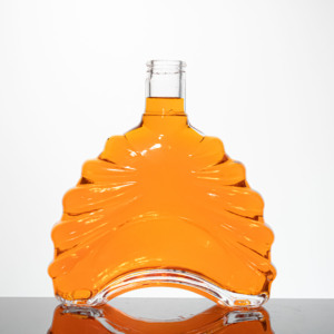 Bouteille de brandy plat en cristal clair 700ml bouteille en verre de qualité supérieure pour brandy vodka tequila - Product Image 2