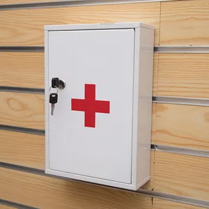 Caja de primeros auxilios YooBox de acero laminado en frío de metal médica montada en la pared para botiquín - Product Image 1