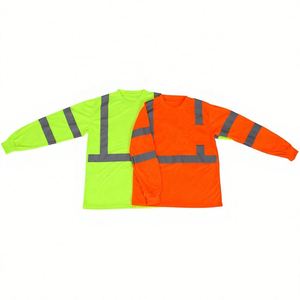 Camiseta de Seguridad de Alta Visibilidad, 100% Poliéster, Color Naranja Fluorescente, Manga Larga, ANSI CLASE 2, Transpirable, con Cinta Reflectante y Ventilaciones Laterales - Product Image 3