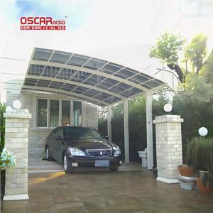 Abri de voiture en polycarbonate imperméable avec structure en aluminium, à <span class=keywords><strong>pente</strong></span> simple ou <span class=keywords><strong>double</strong></span>, pour allée, jardin ou parking - Product Image 1
