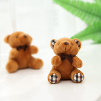 Porte-clés en peluche ours en coton PP polyester certifié écologique personnalisé, mini 9 cm, jouet mignon rembourré