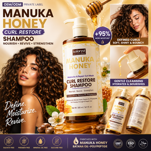 Shampooing 4-en-1 OEM pour Cheveux Bouclés Naturels, Hydratant et Démêlant, à la Grenade et au Miel de Manuka, pour Cheveux Secs et Bouclés Soyeux - Product Image 1