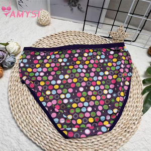 アミシ524 #   アフリカ低価格下着卸売 薄手ハイライズハイカットミルクシルク花柄エコフレンドリー大きいサイズ女性用 - Product Image 4