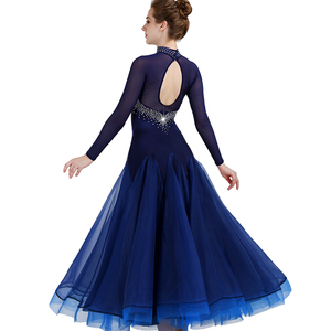 Diamantes de imitación de la competencia de baile vestidos para las <span class=keywords><strong>mujeres</strong></span> Sexy estándar bailar el vals Tango moderno baile vestido - Product Image 4