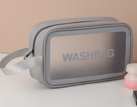 Vente en gros de sac à cosmétiques personnalisé transparent pour femmes avec logo personnalisé trousse à maquillage avec fermeture à glissière matériau PU étanche