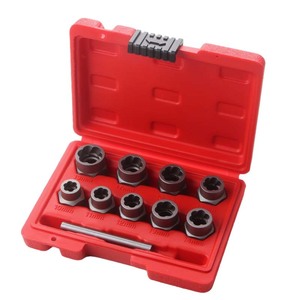 10 Pc Nut Extractor Set 1/2 In Drive Impact Socket Kit Red Case Auto Repair Tool - Product Image 5