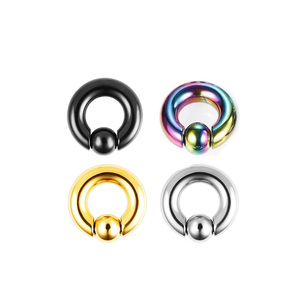 Boucles d'Oreilles en Acier Inoxydable avec Perle Captive, Couleur Or Noir, CBR 2G 4G 6G 8G 0G <span class=keywords><strong>00G</strong></span>, Bijoux de Corps - Product Image 1