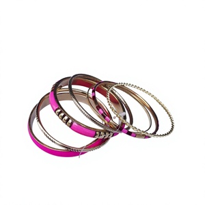 Nuevas Pulseras de Resina y Latón con Acabado en Oro Rosa, Juego de Brazaletes de Aleación, Joyería Vintage Elegante para Mujer - Product Image 1
