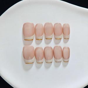 <span class=keywords><strong>Ongles</strong></span> press-on marron œil de chat faits main sur mesure, avec strass <span class=keywords><strong>turquoise</strong></span>, French manucure, motif floral de luxe, vente en gros - Product Image 3