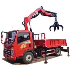 sinotruk 4x2 4 to 8 tons tipper cranes truck with palfinger