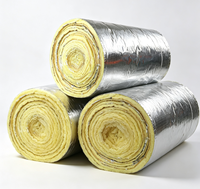 Couverture en fibre de verre INSULWOOL moderne de 150 mm d'épaisseur, hydrophobe, avec feuille d'aluminium pour l'isolation extérieure des bâtiments