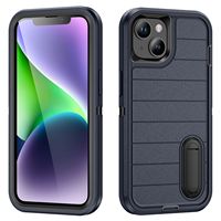 Coque de téléphone antichoc à couverture intégrale pour iPhone, coque de protection bicolore avec support pliable pour iPhone 15 Pro Max 15Plus