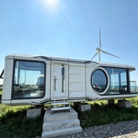Maison Modulaire Préfabriquée Mobile de Luxe Moderne à Énergie Solaire, 3-4 Chambres, Type Capsule Spatiale, avec Installation