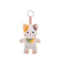 Porte-clés en peluche agneau blanc avec écharpe, breloque de sac en peluche douce, pendentif adapté aux enfants pour la décoration de sac à dos, vente en gros