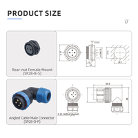 Conector Circular LED para Exteriores, Resistente al Agua IP68, de Plástico, para Aviación SP28, 2/3/4/5/6/7/9/10/12/14/16/19/22/24/26 Pines