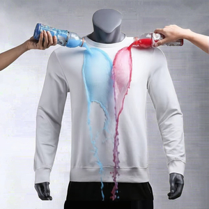 Custom Logo Printed Unisex <b>T</b>-<b>Shirts</b> 100% Cotton Solid <b>White</b> Casual <b>Long</b> <b>Sleeve</b> Regular Fit 180g Water-repellent <b>T</b>-<b>Shirt</b> - Product Image 3