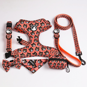Okeypets工場カスタム犬ひも蝶ネクタイハーネスセットペット犬アクセサリーデザイナー高級犬ハーネスリードセット - Product Image 5