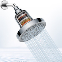 Robinet de salle de bain mural dissimulé de style américain en plastique ABS, pommeau de douche 6 pouces avec filtre booster, jet supérieur chromé