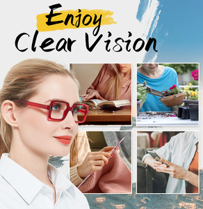 <span class=keywords><strong>Gafas</strong></span> <span class=keywords><strong>de</strong></span> Lectura Cuadradas para Mujer, Monturas <span class=keywords><strong>de</strong></span> PC en Rojo, Negro, Gris y Color Demi para Leer - Product Image 4