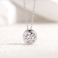Collier pendentif solitaire en argent sterling S925 1-3 carats avec moissanite taille brillant et chaîne torsadée, bijoux fins pour femme GRA