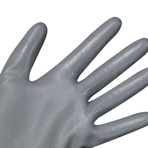 Gants de sécurité en polyester, nylon et NBR du Vietnam, paume noire enduite, respirants, poignet élastique, pour usage industriel léger - Product Image 3