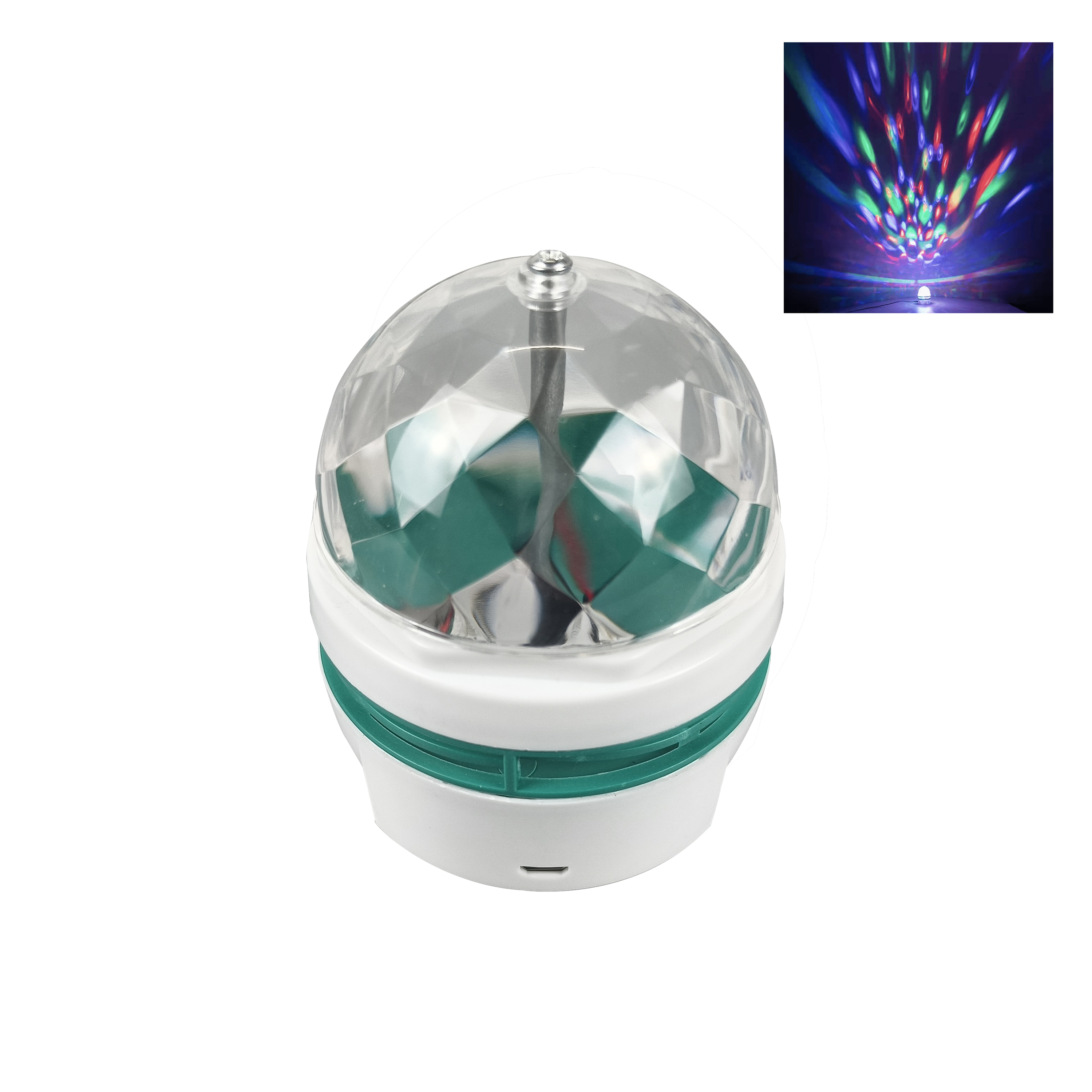 USB Portable Disco DJ Party Stage Light 3 Colors Rotating Strobe Light with Remote Control Sound Activated Inductive Switches