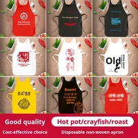Logo personnalisé jetable non-tissé adulte enfants bavoir homard marmite restaurant BBQ viande tablier usage spécial sacs étuis