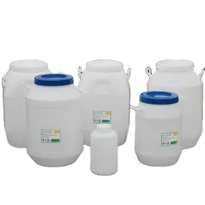 Food grade white blue plastic container barrel drum for water chemical