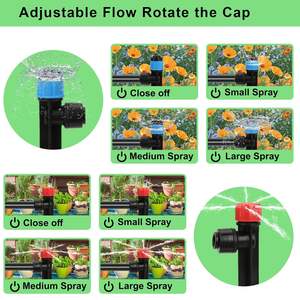 Arroseur réglable KC-003 Noir 0,1-0,4 Mpa Système d'irrigation goutte à goutte Dispositif d'arrosage extérieur - Product Image 1