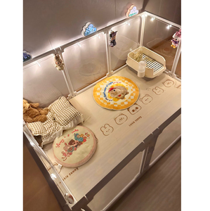 Rõ Ràng Acrylic Con Chó Crate Playpen Dễ Dàng Lắp Ráp Trong Suốt Pet Bút Nặng-Nhiệm Vụ Nhựa Con Chó Con Chó Con Hàng Rào Với Bánh Xe Cho Bunny Mèo - Product Image 3